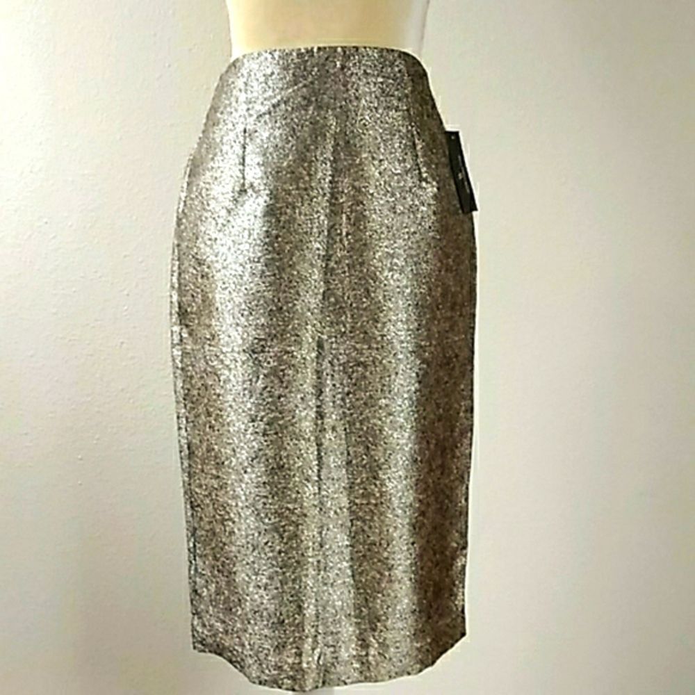 Worthington Good Metalic Christmas Women Skirt Size4